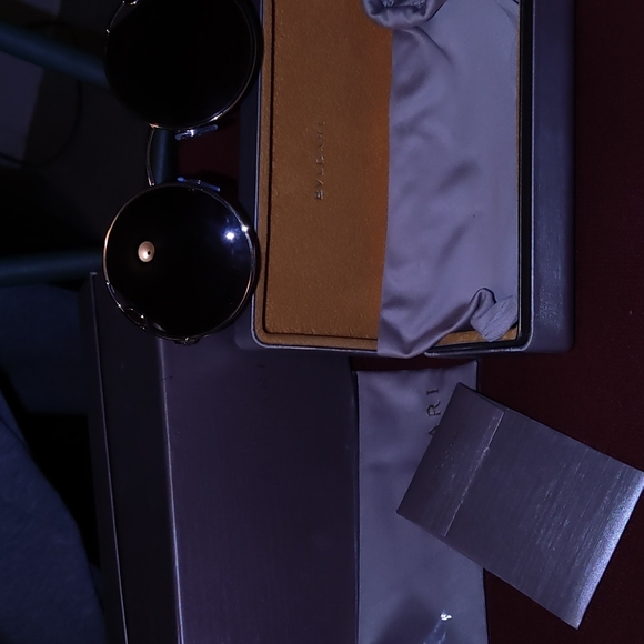 Bvlgari BV 6159 278/13 Pale Gold Metal Round Sunglasses Brown Gradient Lens - Picture 6 of 6